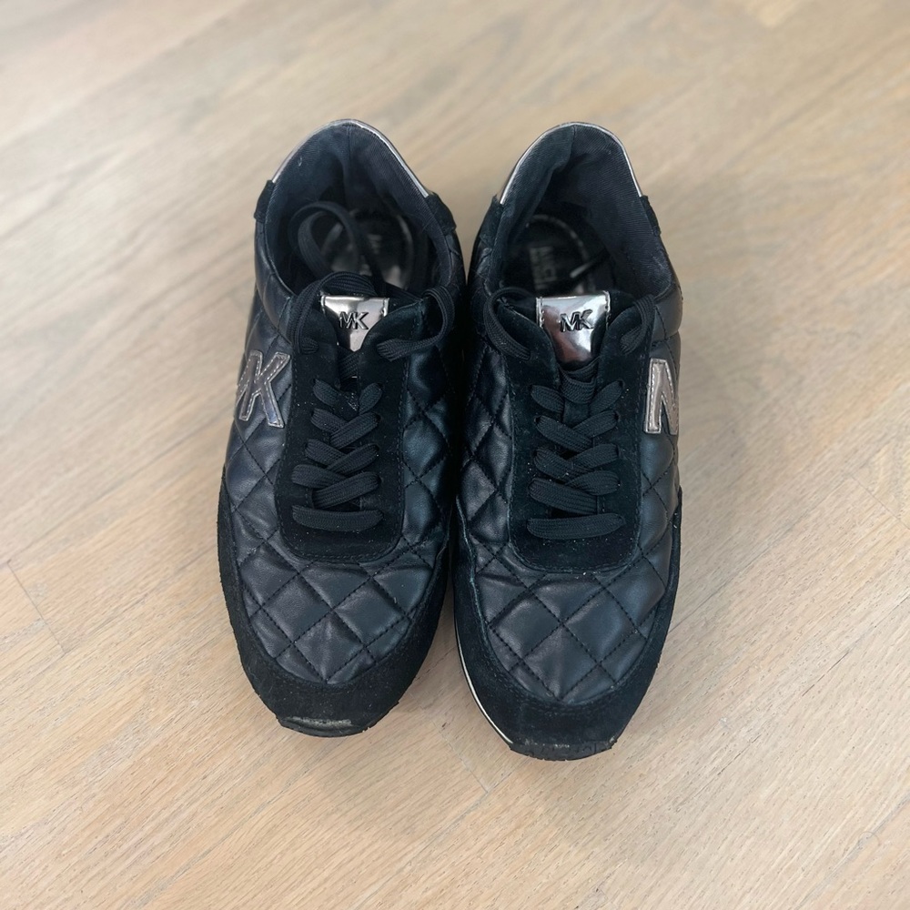 Michael Kors Black Quilted Sneakers